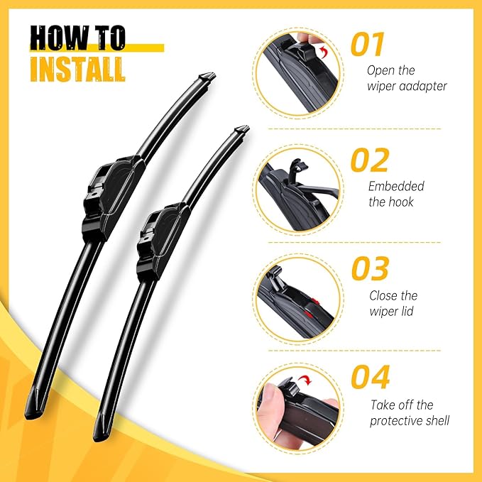 MIKKUPPA 26"+16"+12" Windshield Wiper Blades Replacement for 2019-2025 Toyota RAV4, 2006-2015 Mazda 5,Front & Rear Wiper Blades, Durable Stable Quiet All Season (Pack of 3)