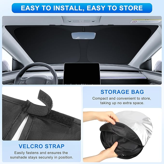 INSAUTO Custom Fit Windshield Sun Shade Accessories for Lexus ES 2019-2025 (ES250/ES350/ES300h), Foldable Front Window Sunshade, UV & Heat Reflector, Keeps Interior Cool, Includes Storage Bag