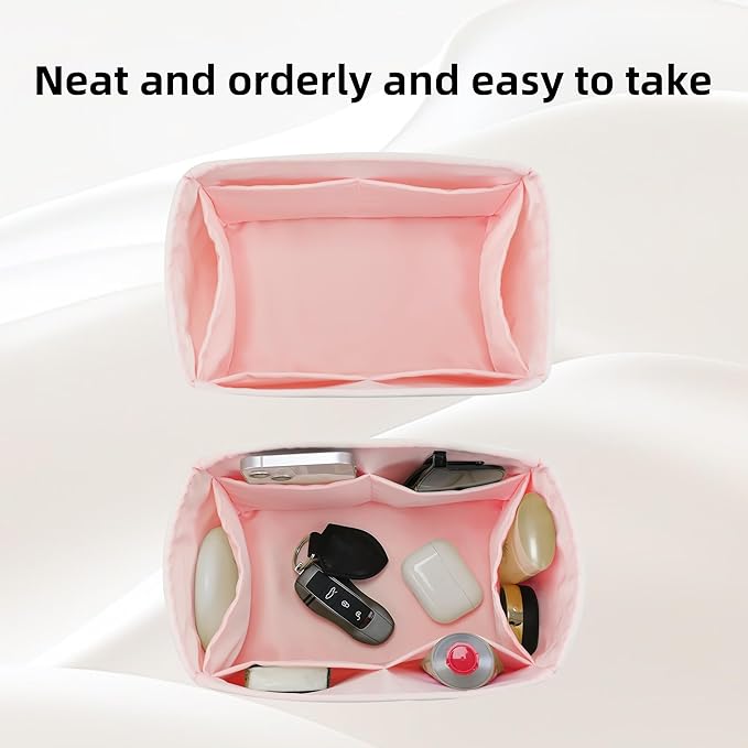 DGAZ Silk Purse Organizer Insert Fits LV Speedy 16/20/25/30/35/45 bags，Silky Smooth Bag Organizer，Luxury Handbag & Tote Shaper（Pink，SP30）