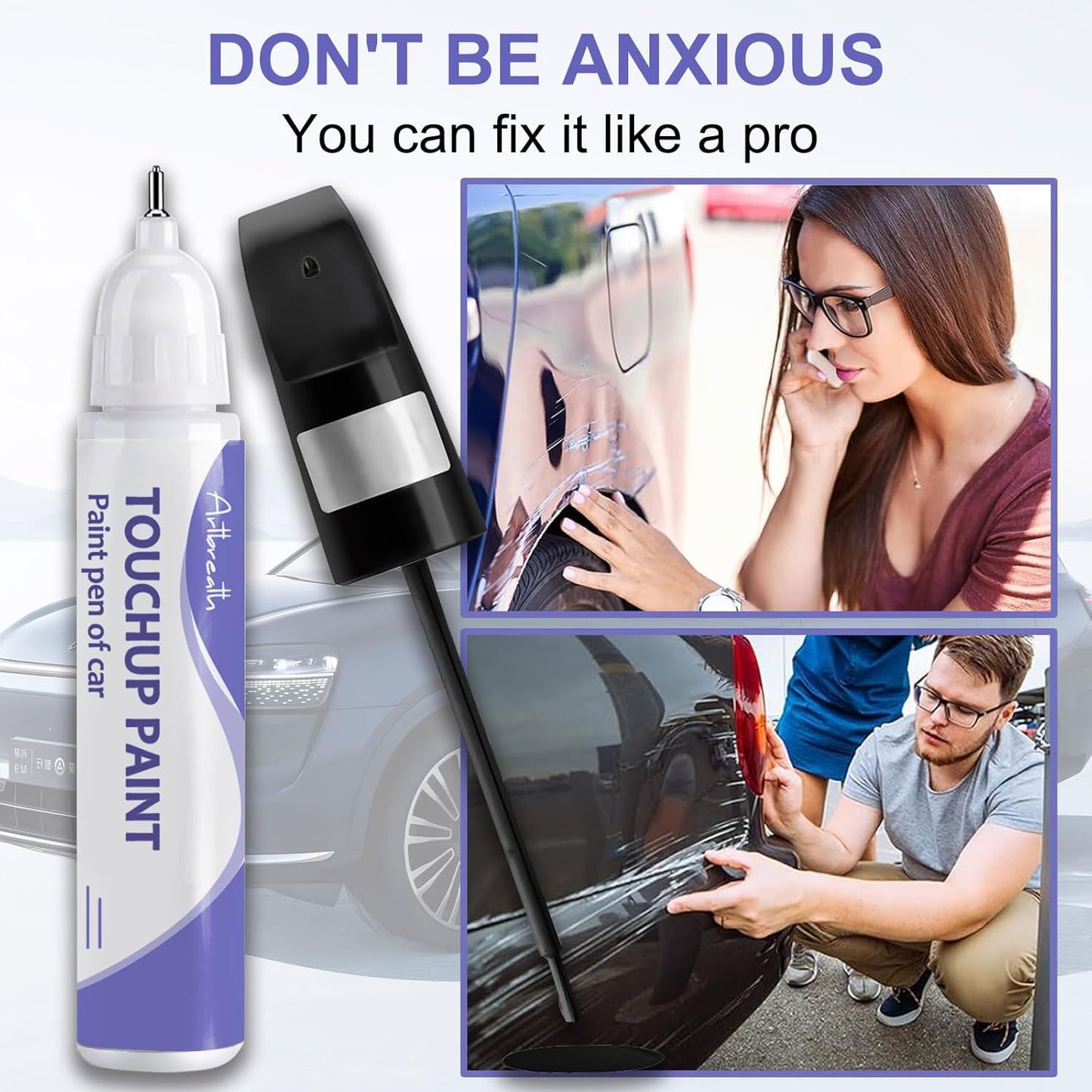 Touch Up Paint for BMW Black Sapphire (475)-Exact Match–Chips and Nicks TouchUp Paint Pen Scratch Repair Car Accessories Car Paint Pen for Erase Car Scratches