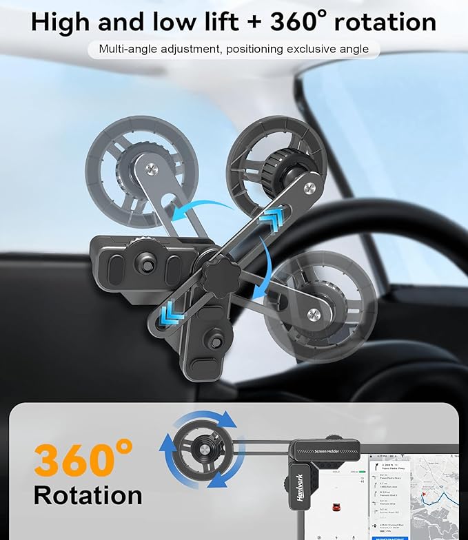 Screen Clip Phone Holder, Magnetic Car Phone Mount for Tesla Model 3/Y/S/X/Cybertruck, Adjustable Extendable Cellphone Holder for MagSafe for iPhone 17 16 15 14 13 12 Series, and More(Classic Model)