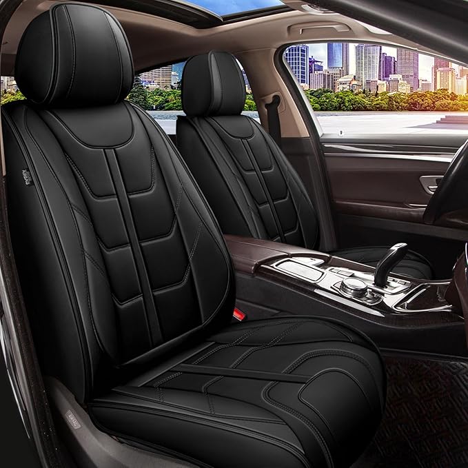 TTX LIGHTING Car Seat Covers fit for Subaru Crosstrek 2016-2026 Full Set: Premium Leather Automotive Seat Cover with Airbag Compatible Waterproof (5 Seats, Black)