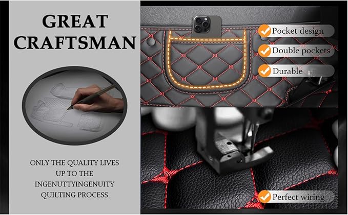 Yaruicar Custom Personalized Floor Mats for Cars Luxury Full Coverage All Car Floor Mats Anti-Slip Leather Car Mat Set Trucks & SUVs Trucks Automotive Floor Mats Liners (Light Brown)