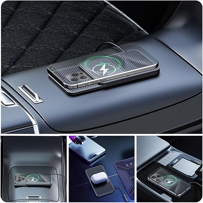 Wireless Car Phone Charger for Lexus GX460 (2010–2023), Type C/USB 20W Fast Charging Pad, Non-Slip Charging Station for Travel Home Office Desk, Lightweight,Type-C