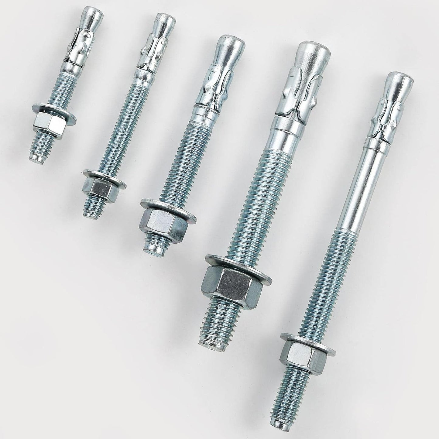 1/2x4-1/2 30Pcs Inch Standard Fasteners for Heavy-Duty Zinc Wedge Anchors for Cement and Concrete