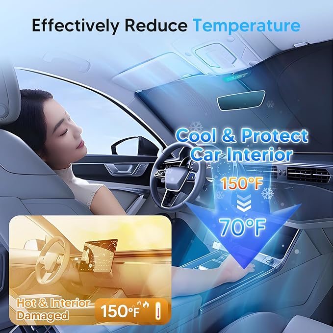 KUST Windshield Sun Shade for Buick Encore Accessories 2020-2025 2026 (Not fits Encore GX) Sunshade Window Sun Visor Protector Foldable Block Sun UV Rays