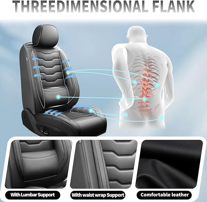Fit FJ Cruiser Car Seat Covers Premium Leather for Toyota Fj Cruiser 2007-2013 2014. Waterproof， Breathable，Scratch-Resistant & All-Weather Seat Cushion Protector (Front Pair, Black)