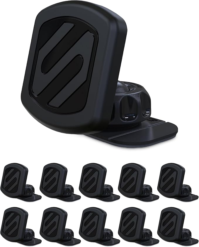 Scosche MAGDM-10KFLT MagicMount Magnetic Car Phone Mount for Dashboard, 360° Adjustable Magnet Head, Universal Cell Phone Holder for Car Compatible with iPhone Samsung & All Devices (Pack of 10)
