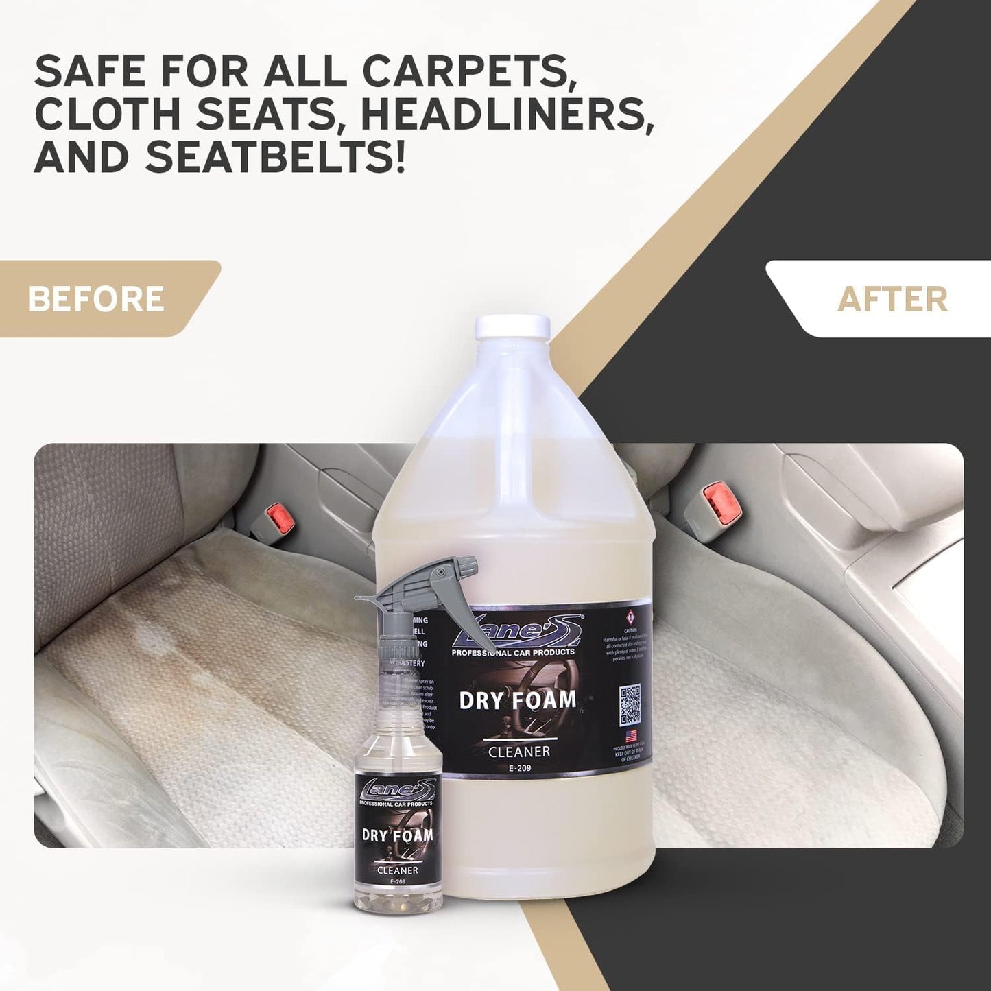 LANE'S Carpet Cleaner Spray- Carpet Cleaner Foam, Removes Odor, Fights Tough Dirt and Stains, Professional Grade Cleaning Spray E-209-16 ounces