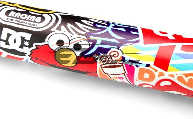 EZAUTOWRAP ES Bomber Hellaflush Anime Cartoon Car Vinyl Wrap Sticker Decal Air Release - 4"X8" (10cm x 20cm) Sample