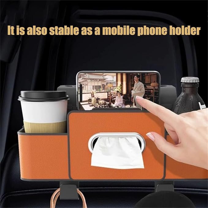 Car Organizers and Storage Box Behind Seat, Large Car Seat Back Organizer for Hold Phone, Drinks, Handbag, Universal Fit for Suv/Sedan (white, 2pcs)
