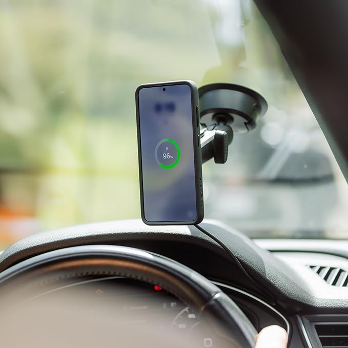 Quad Lock Heavy Duty Suction Car Phone Mount with MAG Phone Case and MAG Wireless Charging Head for iPhone 13 Pro
