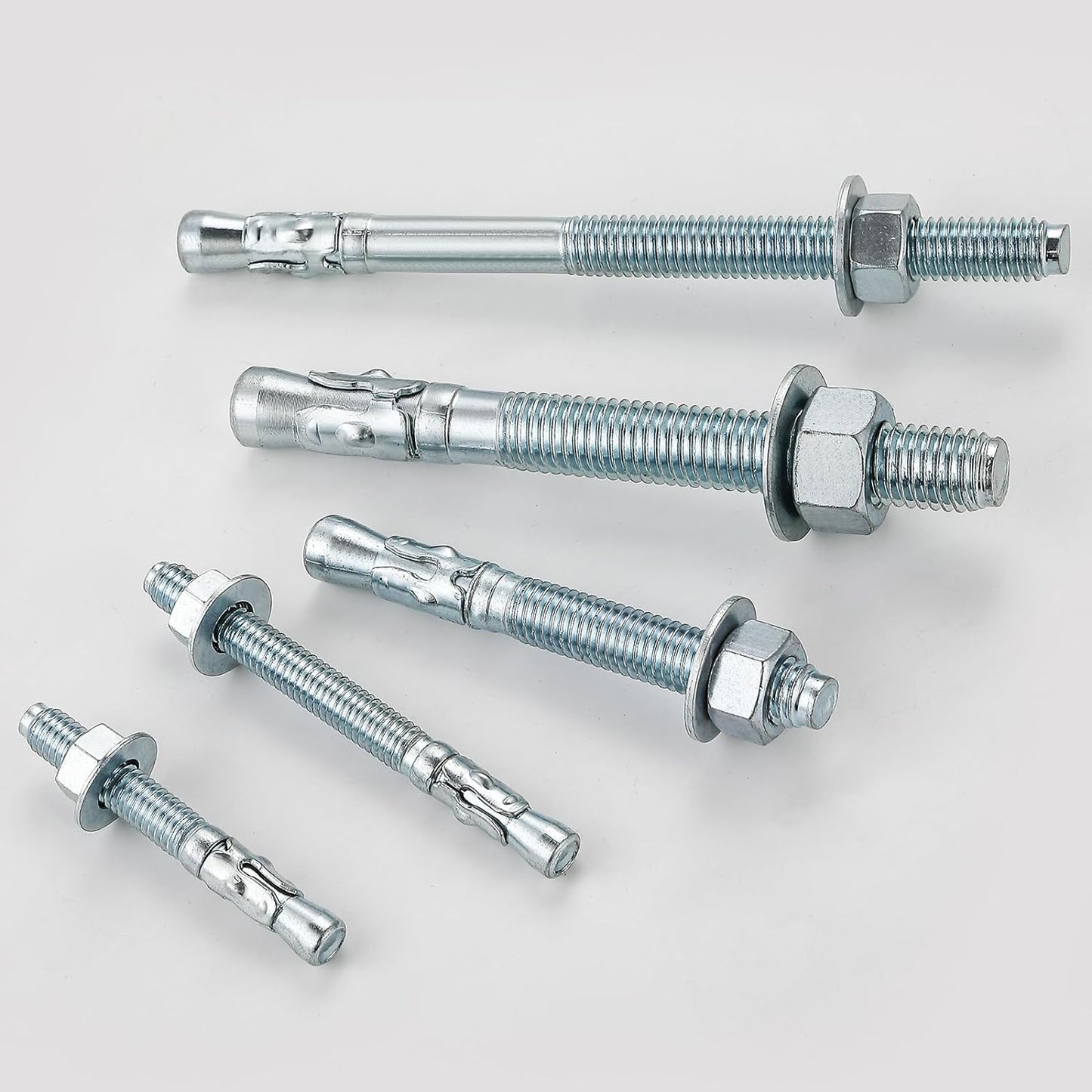 5/16x4" 10Pcs Inch Standard Fasteners for Heavy-Duty Zinc Wedge Anchors for Cement and Concrete
