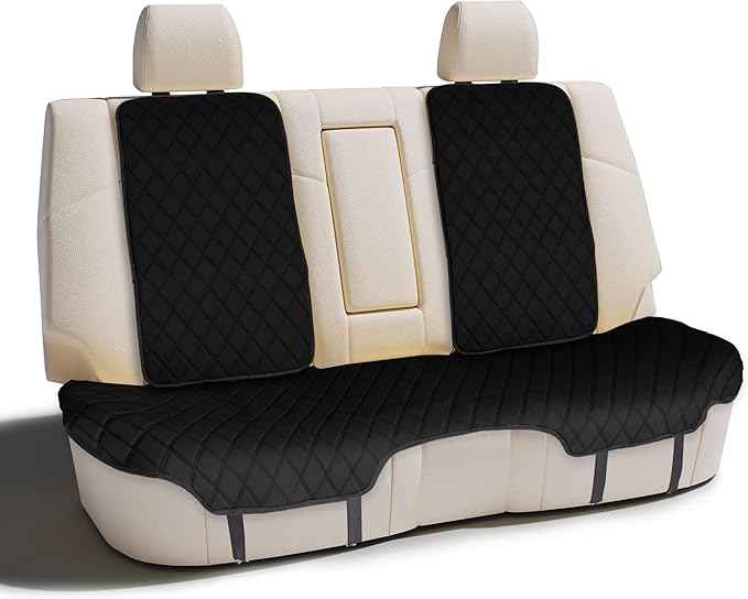 FH Group Car Seat Cushion Neosupreme Automotive Seat Cushions - Universal Fit, Rear Car Seat Cushion, Car Seat Cushions With Non-slip Silicone Backing for SUV, Sedan, Van Rear Set Black