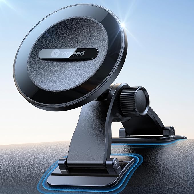 VICSEED 2025 Upgrade for MagSafe Car Mount [Strongest Dashboard Adhesive & 25N Magnetic] Cell Phone Holders for Your Car, 360° Adjustable Phone Holder Mount for All Smartphones & Vehicles