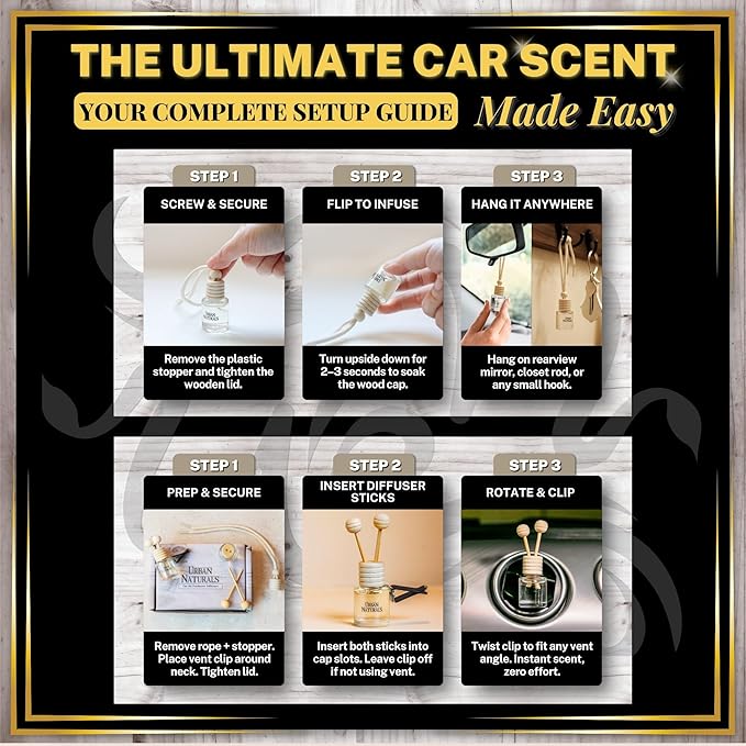 Urban Naturals Spaceman Car Air Freshener for Women | Alien Perfume Inspired Hanging Diffuser with Vent Clip | Strong Car Fresheners with Odor Eliminating Technology | Made in USA (3 Pack)