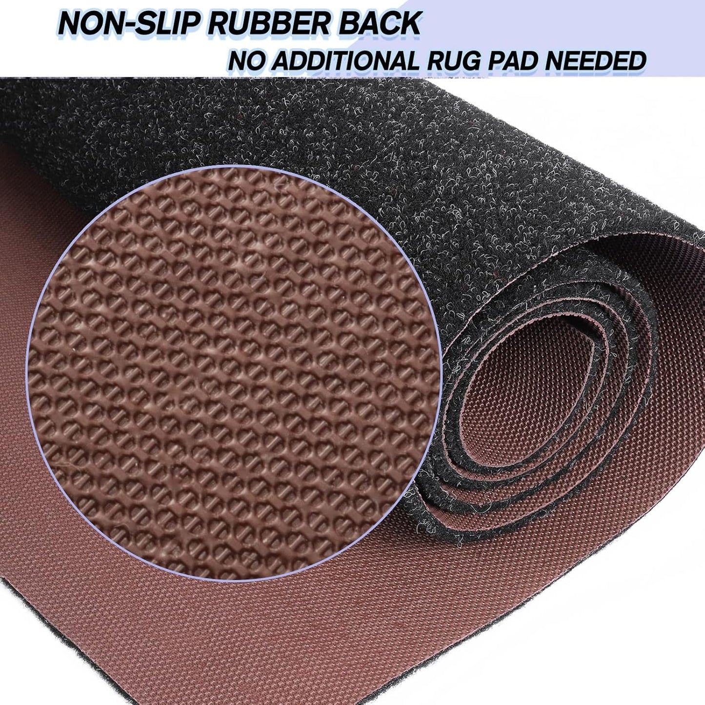 Custom Size Backed Non-Slip Area Rugs Runner, Easy Clean, Waterproof Runner Rugs for Hallway Entryway, Kitchen, Laundry, 4FT x 14FT, Black