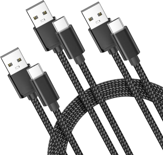 Basesailor USB Type C Charger Cable 3-Pack 3.3/6.6/10FT,Car Charging Cord for iPhone 15 Pro Max,Samsung Galaxy Tab S9 A10E A21 A51 A52 A53 A54 A70 A72 A73 A42 A34 A33 A14 A12 A22,S23 S20 S21 S22 Plus