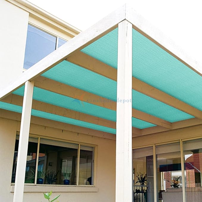 TANG Sun Shade Fabric Roll 8'x81' Shade Cloth for Garden Turquoise Green HDPE Mesh Shading Pergola Cover Replacement Canopy, 95% Blockage Sunshades for Outdoor Patio Backyard Plant