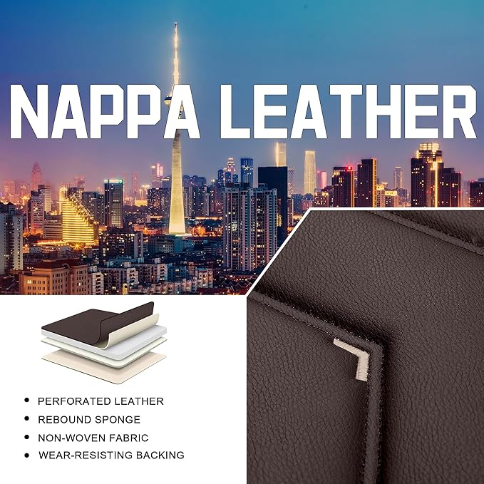 CTDS Car Seat Covers for Honda Accord 2000-2026, Stylish Sport Seat Cover, Premium Nappa Leather Car Seat Cover. Automobile Seat Covers Sets.(Luxury 5 Seats/Coffee Color)