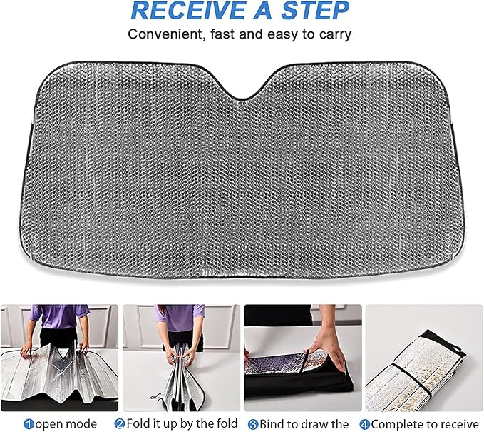 xigua Jellyfish Car Windshield Sunshade Foldable Front Window Sun Visor Protector for Car,SUV,Truck - Keep Vehicle Cool,55 x 27.6 Inch