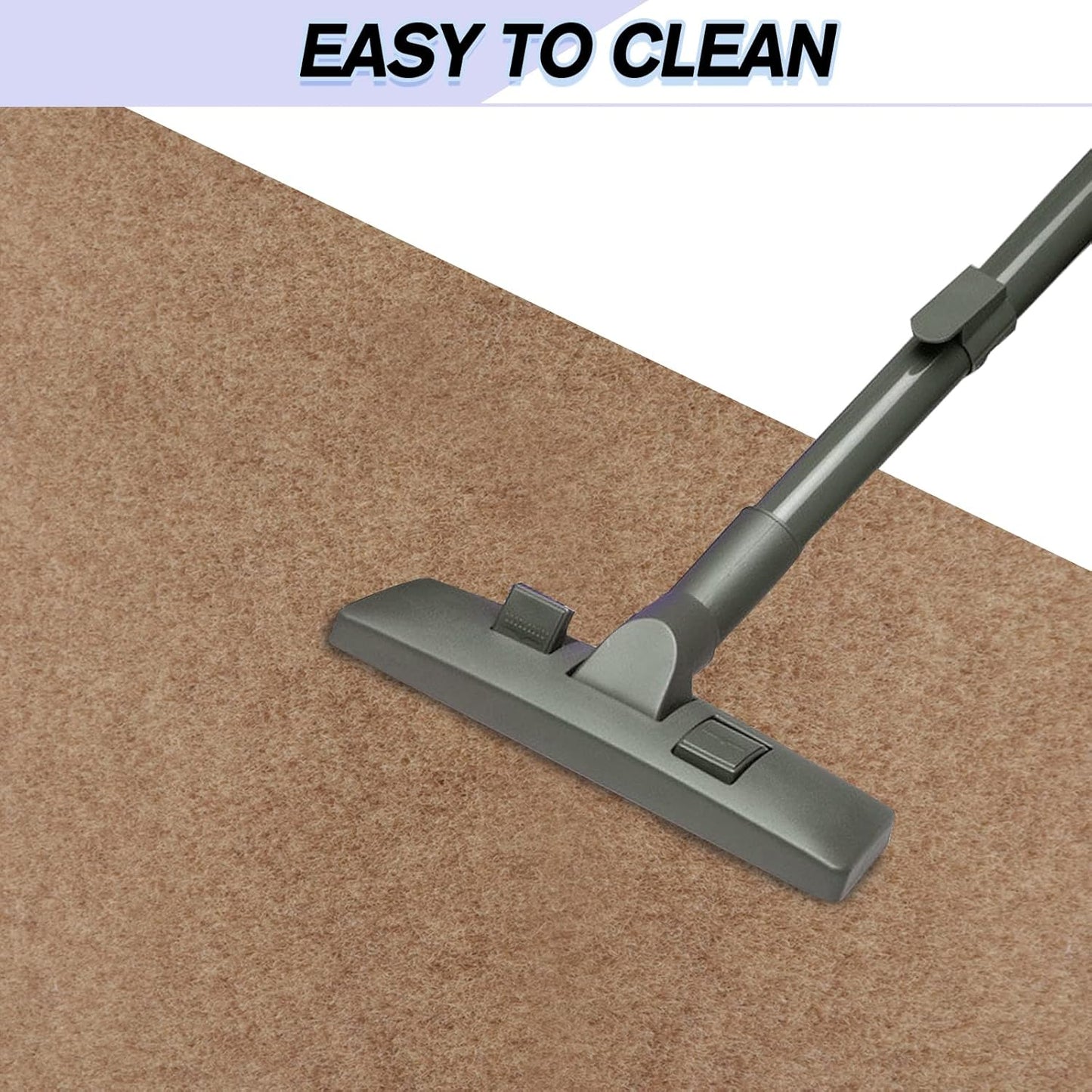 Custom Size Backed Non-Slip Area Rugs Runner, Easy Clean, Waterproof Runner Rugs for Hallway Entryway, Kitchen, Laundry, 2FT x 69FT, Beige