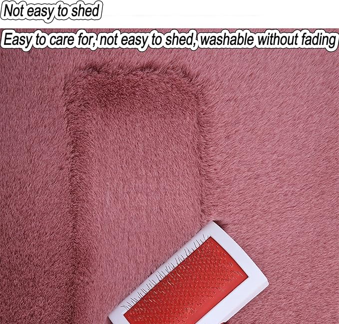 Plush Car Seat Cushion, Soft Warm Fuzzy Faux Rabbit Fur Fluffy Plush Auto Seat Cover Vehicle Car Front and Back Seat Protector Pad with Non-Slip Backing Cushion Interior Universal Fit (Orange,Front*1)
