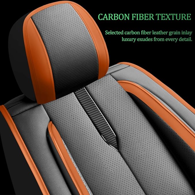 Fit Highlander Car Seat Covers (5 Seats) for Select Toyota Highlander 2007-2026 - Full Coverage Leather,Airbag Compatible, Waterproof & All Weather Seat Cushion Protector,Full Black-Brown