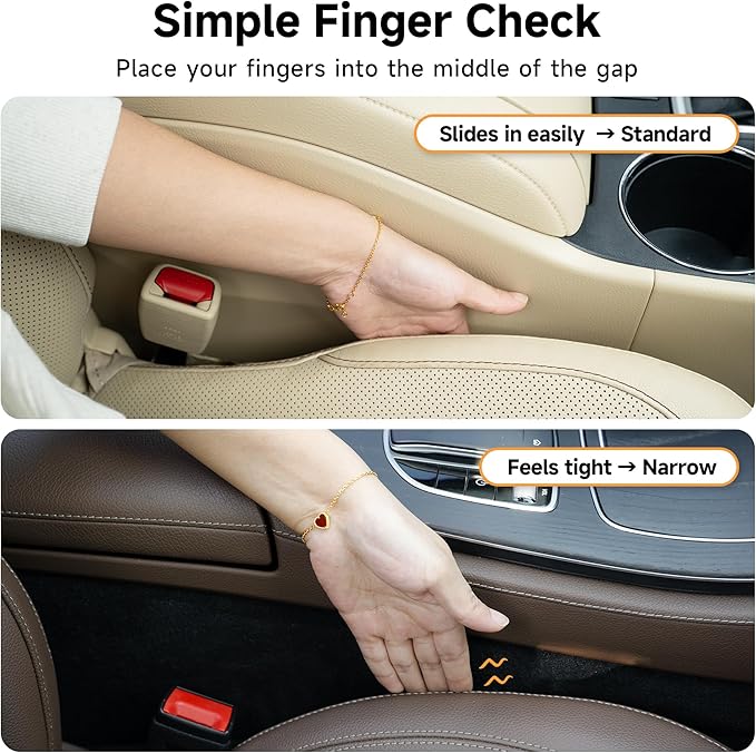 Givifive Car Seat Gap Filler Set of 2, 3IN1 Seat Side Gap Filler Plug with Storage Slot & Hook Function, Soft Foam Universal Fit Car SUV Truck Fill Gap Between Seats Console Organizer (Narrow Red)