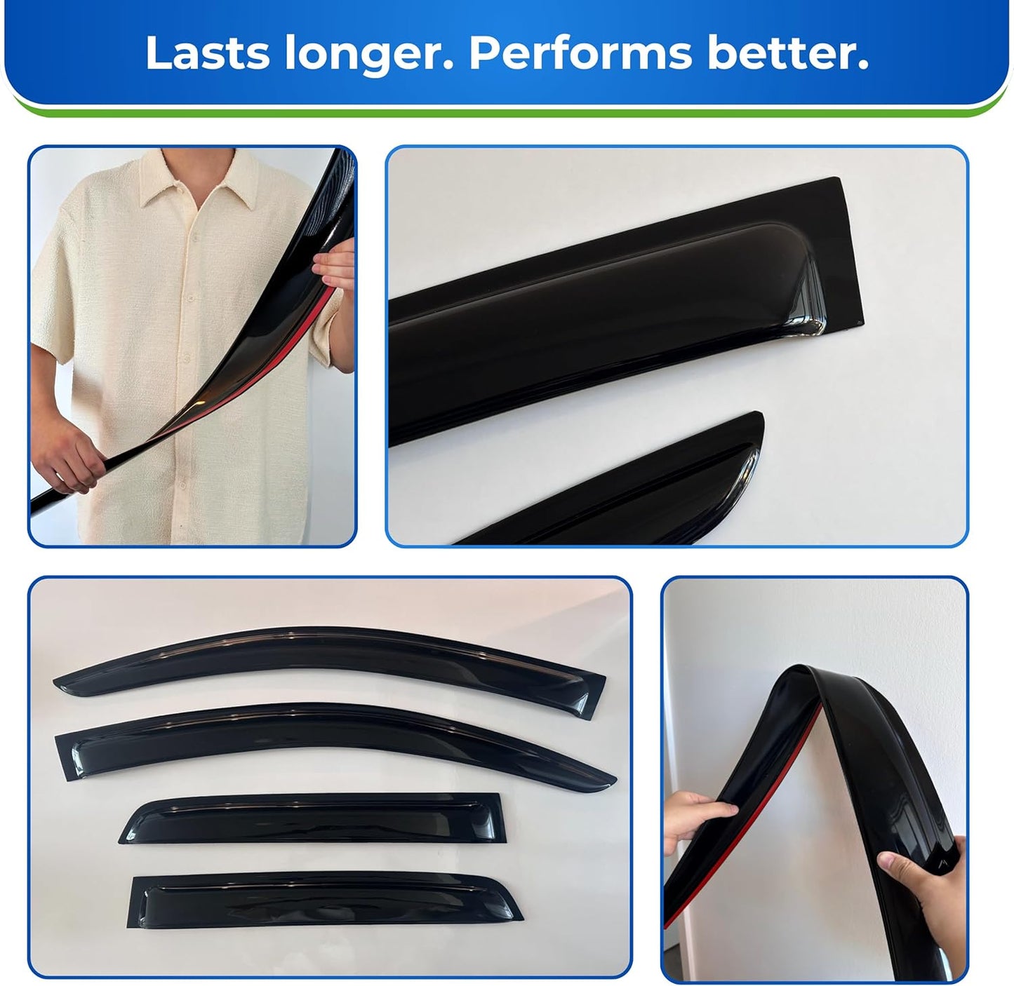 KPY Window Visor Compatible with Honda Civic Coupe 2006-2011, 2PC Rain Guard Side Window Vent Deflectors Tape-On Style, 2006 2007 2008 2009 2010 2011