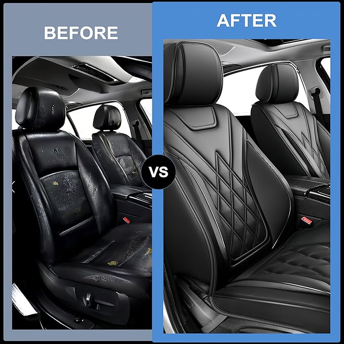 Fit TLX Car Seat Covers for Acura TLX 2014-2025 2026 - Premium Leather, Waterproof, All-Weather, Airbag Compatible, Anti-Slip, Breathable, Easy Install, Seat Protectors, Full Set, Redline