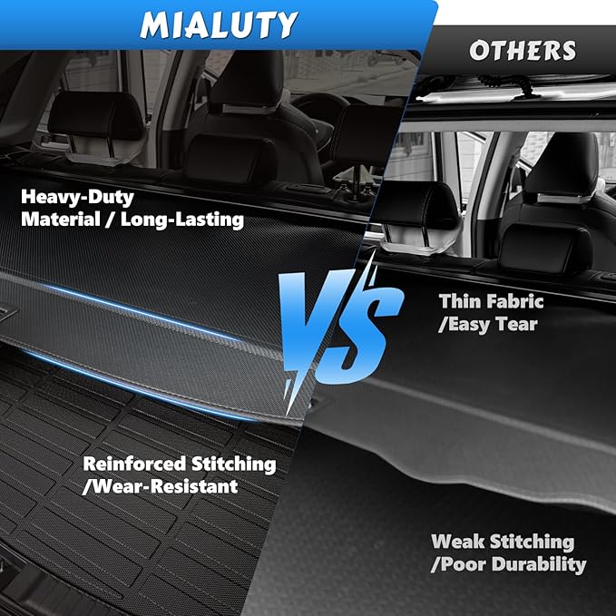 MIALUTY® Cargo Cover for 2014-2015 Kia Sorento Retractable Trunk Cover Sorento Accessories Anti-Peeping Anti-Theft Privacy Screen,Trunk Luggage Shield Shade Carbon Fiber Texture