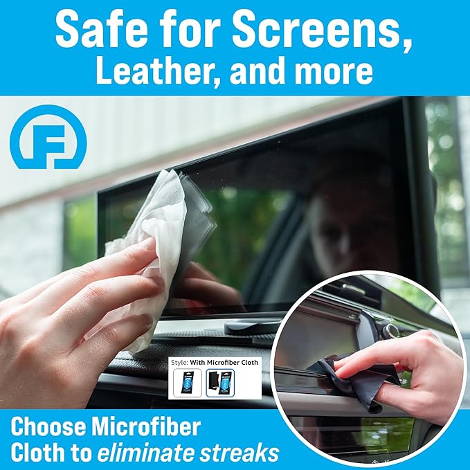 Fortress Car Interior Wipes (25 ct, Pack of 16) for Car Interior Cleaning, Dashboard, Seats, Detailing, and Steering Wheel [Travel Size] Skin-Safe Car Interior Cleaner Supplies