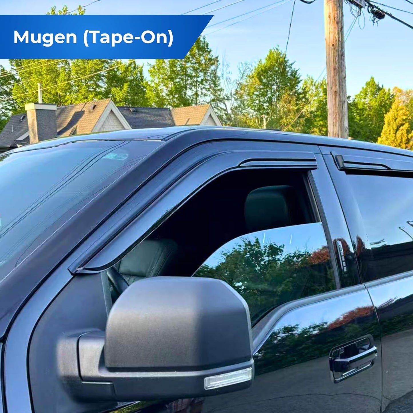 KPY Window Visor Compatible with Ford Escape 2020-2025, 4PC Rain Guard Side Window Vent Deflectors Tape-On Mugen Style, 2020 2021 2022 2023 2024 2025