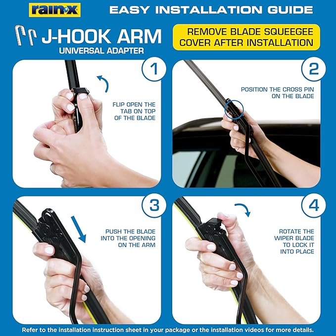 Rain-X Silicone AdvantEdge Wiper Blade 21" Windshield Wiper Blades Replacement, All-Weather Performance Lasts 2X Longer, Premium Beam, Installock Adapter for Easy Fit (Pack of 1)