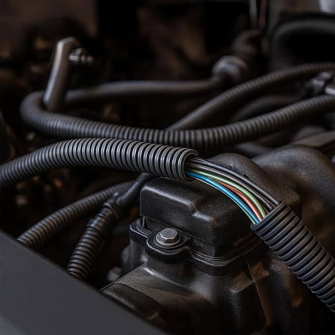 Electriduct Split Wire Loom Tubing Polyethylene Corrugated Flexible Conduit - 1.5" Nominal Size - 100 Feet - Blue