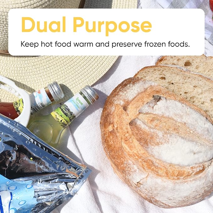 Superio Hot and Cold Insulated Bags for Food Delivery, Grocery Shopping Bags, Food Storage for Hot and Frozen Food for Travel, Disposable Cooler Bag, Reinforced Thermal Lunch Bag (2, 13.5"x17.5")