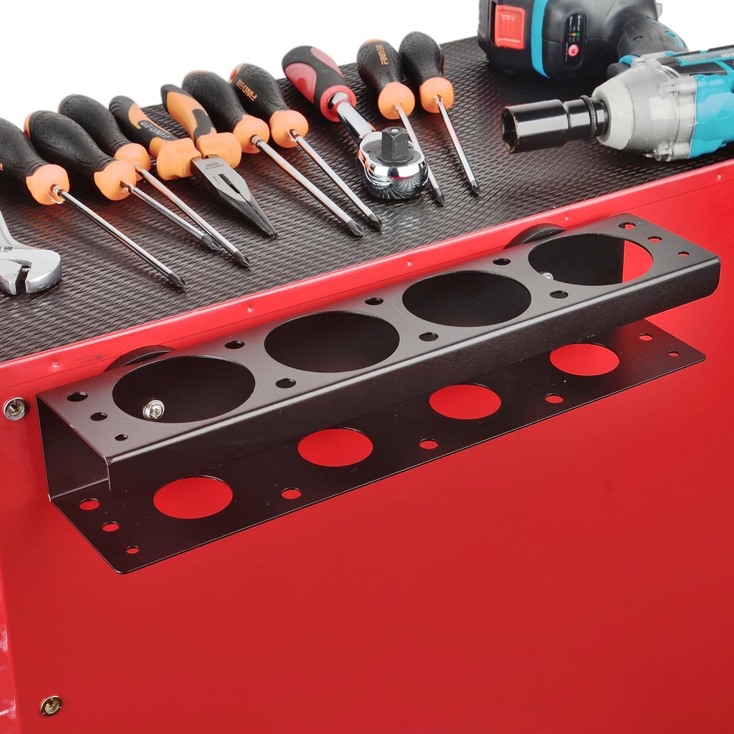ULIBERMAGNET Power Tool Organizer Rack,Magnetic Heavy Duty Drill Holder,Wall Mount Metal Tool Rack with Screwdriver,Cordless Drill,Utility Rack for Warehouse,Garage,Toolbox