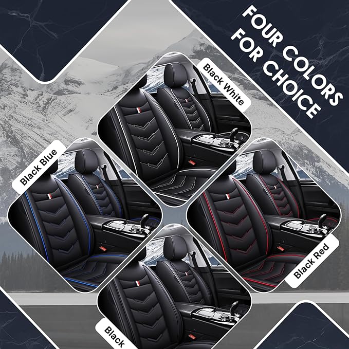 Car Seat Cover for Chevrolet Camaro 2000-2024, Durable Wear Resistant Waterproof Vehicle Cushion Covers, Breathable No Odor Premium Leather Vehicle Seat Covers.(Standard,Black Red)
