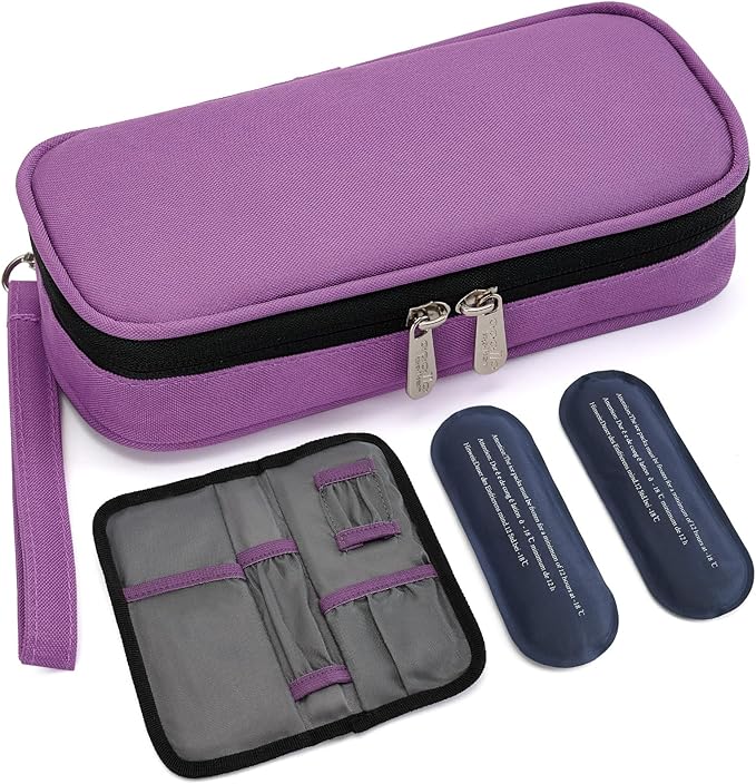 apollo walker Insulin Cooler Travel Case Diabetic Medication Cooler with Ice Packs and Insulation Liner insulin cooler travel case tsa approved