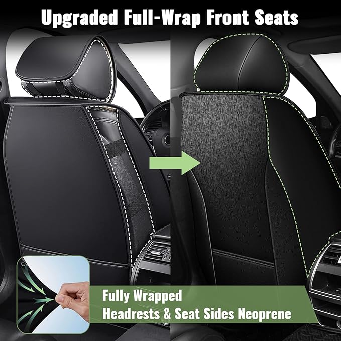 Car Seat Covers Front Seats for Subaru Outback 2010-2025 2026, Breathable Cooling Ice Silk Leather Car Seat Covers, 2 Seats Vehicle Seat Protector Seat Cushion Auto Accessories (Black)