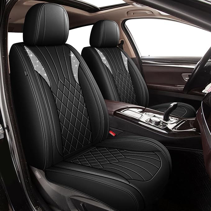 Bling Diamond Embroidered Seat Covers Fit for Mazda CX-5 2013-2025 2026, Full Set 5 Seats, Sparkle Rhinestone Breathable Perforated Faux Leather Car Seat Covers for Women (Black)