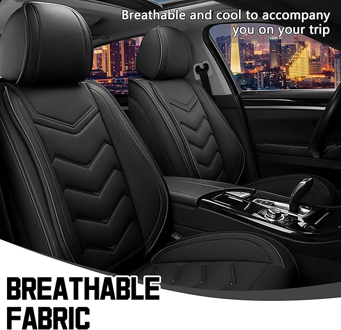 CTDS Car Seat Covers for Toyota Corolla 2000-2026, Stylish Sport Seat Cover, Premium Nappa Leather Car Seat Cover. Automobile Seat Covers Sets.(Standard 2 Seats/Pure Black)