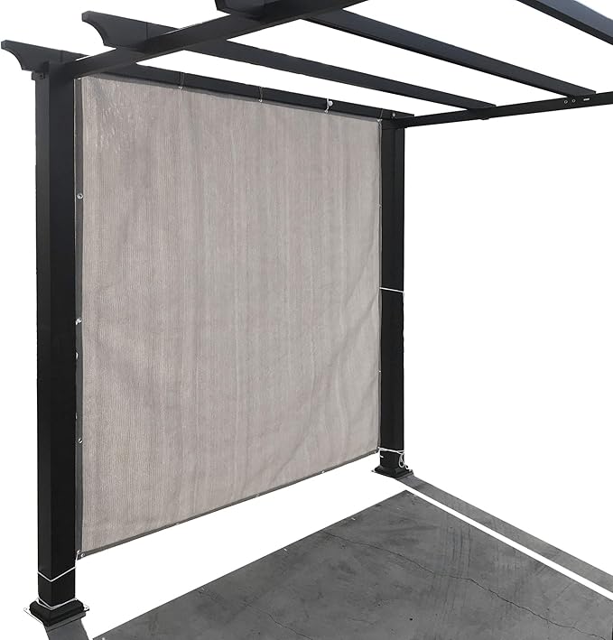 Alion Home Sun Shade Privacy Panel with Grommets and Hems on 4 Sides for Patio, Awning, Window, Pergola or Gazebo - Smoke Tan(7.5' x 6')