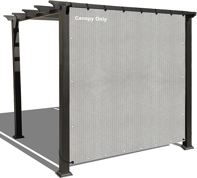 Alion Home Sun Shade Privacy Panel with Grommets and Hems on 4 Sides for Patio, Awning, Window, Pergola or Gazebo - Smoke Tan (12' x 4')