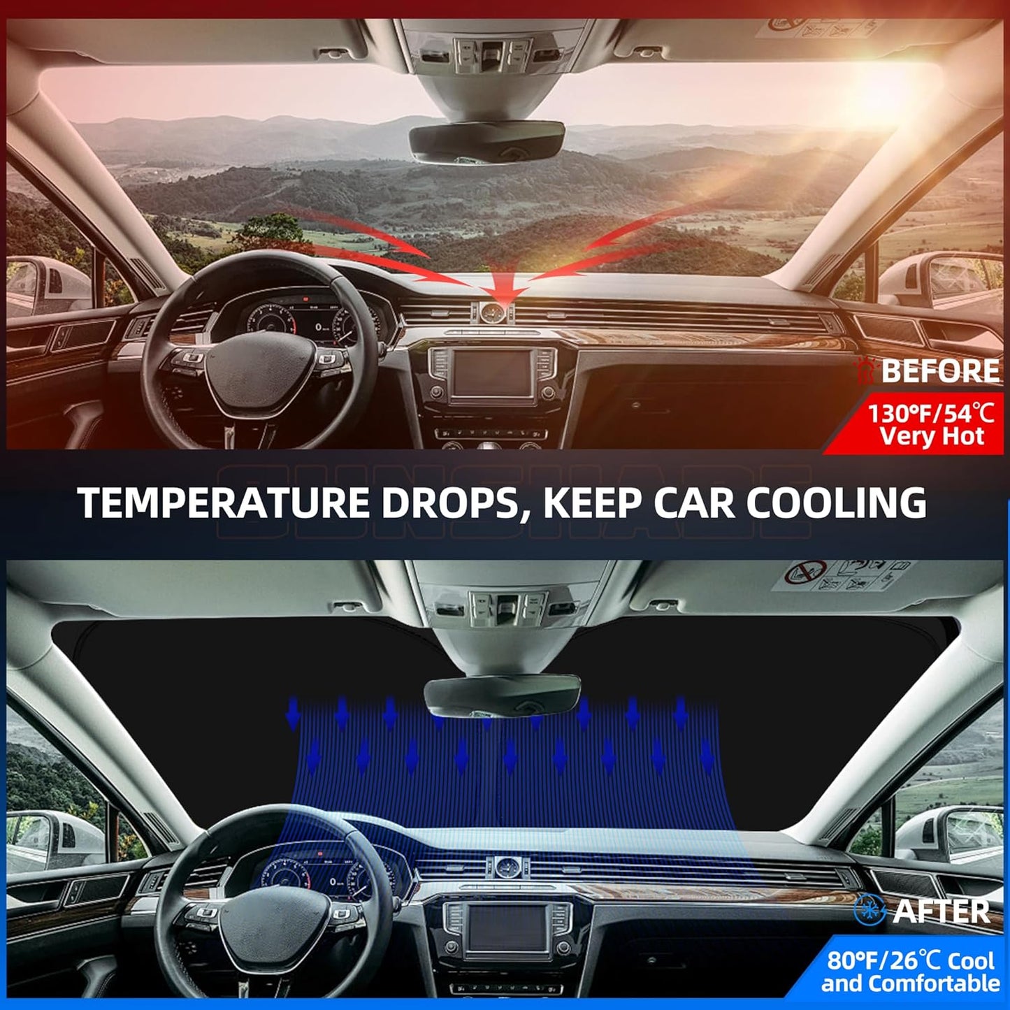 Windshield Sun Shade for Honda Odyssey (LX EX EX-L Touring Elite Minivan) 2018-2025 2026 Foldable Sunshade Custom Fit Front Window Car Interior Accessories Protector Blocks UV Rays
