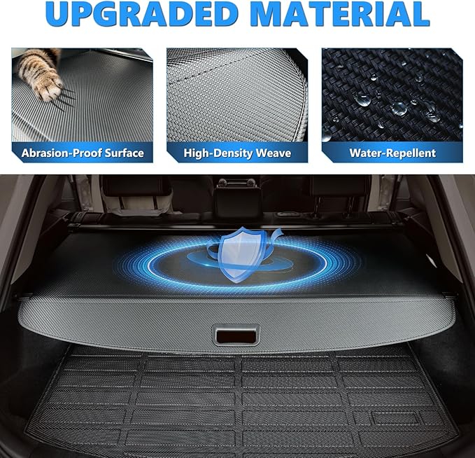 MIALUTY® Cargo Cover for 2015-2025 Ford Edge Retractable Trunk Cover Edge Accessories Anti-Peeping Anti-Theft Privacy Screen,Trunk Luggage Shield Shade Carbon Fiber Texture