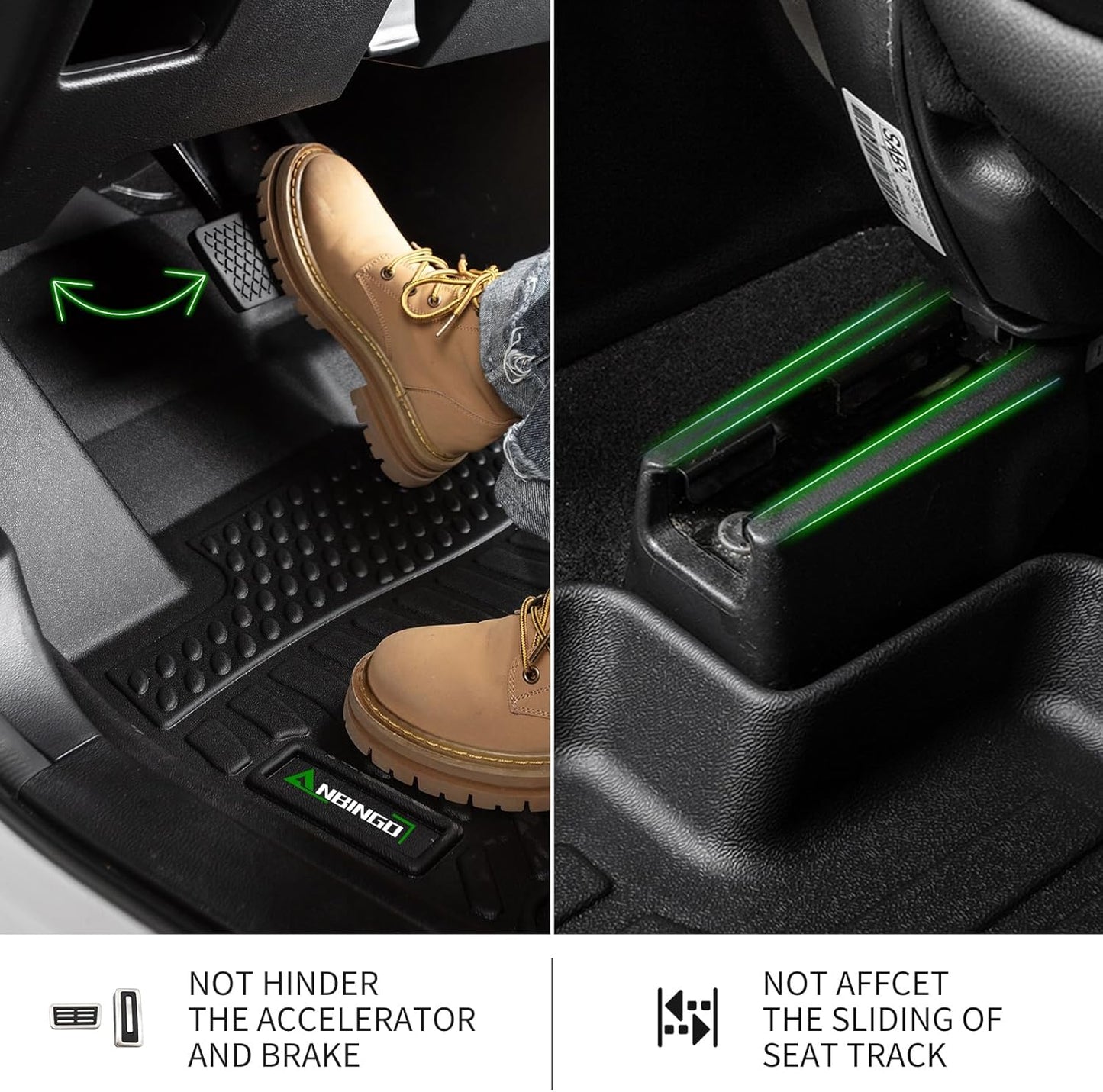 ANBINGO®-Floor Mats & Cargo Liner for Mazda 6 2014-2021 TPE All Weather Protection Anti-Slip Automotive Mazda 6 Floor Liner Trunk Mat Set Accessories, Black