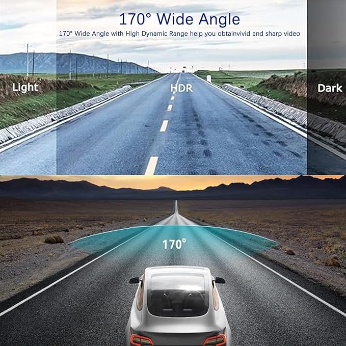 Dash Cam Front and Inside, 1080P Dual Dash Cam for Car, 3.16 Inch IPS Screen Driving Recorder with IR Night Vision, Loop Recording, Wide Angle Lens, 24H Parking Traffic Recorder