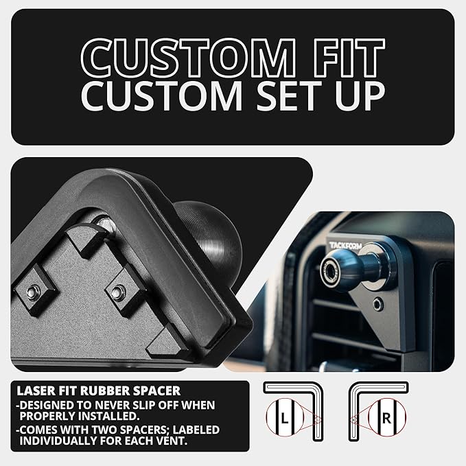 Tackform Link Vent Mount Magnetic Phone Holder - Compatible with 2021-2025 Ford F150 & Raptor, 2023-2025 Ford Super Duty | Aluminum | 2" Arm | Yellow | (NOT MAGSAFE Compatible)